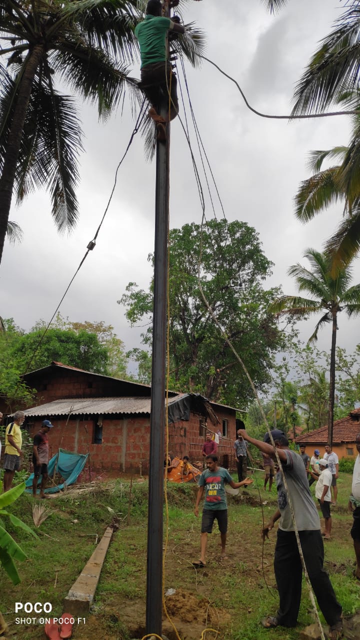 Power restoration work after Tautkae cyclone.