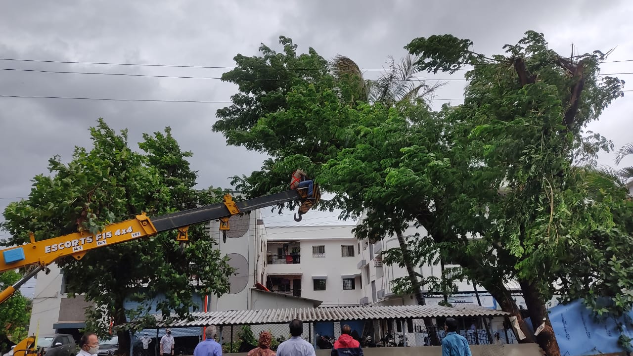 Power restoration work after Tautkae cyclone.