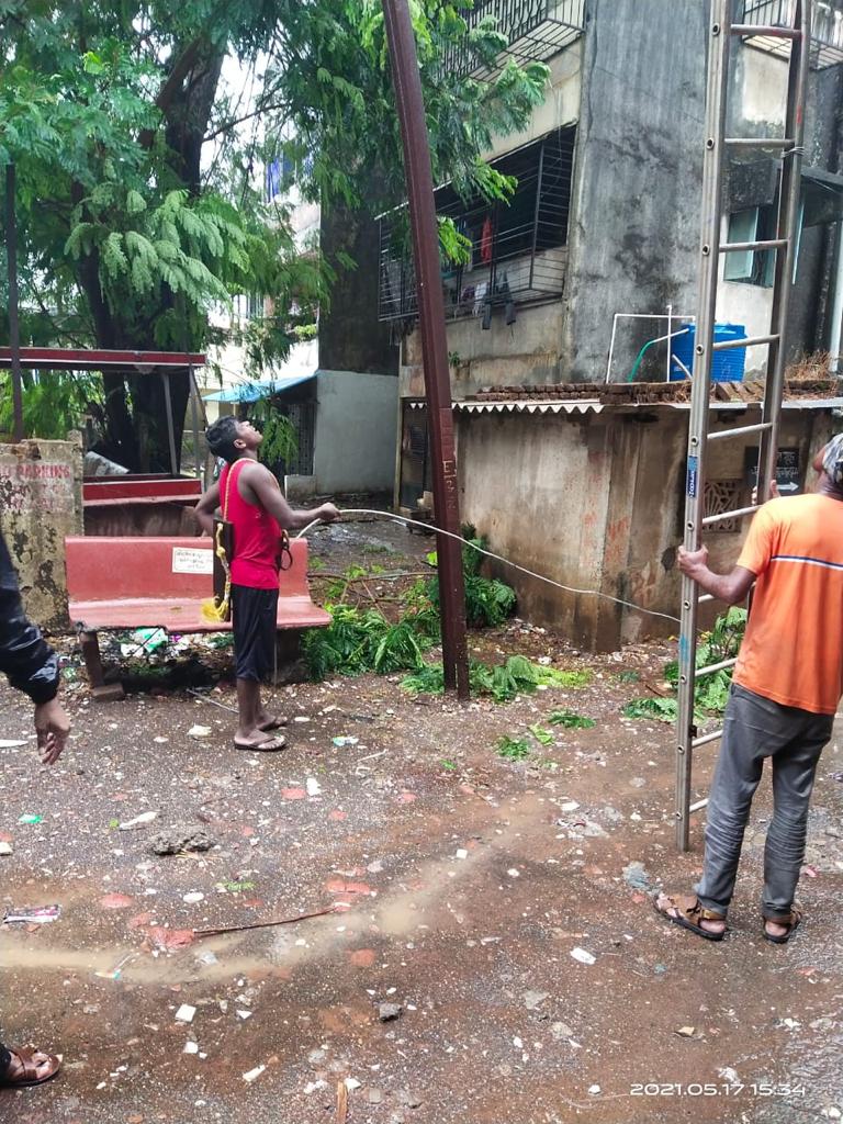 Power restoration work after Tautkae cyclone.