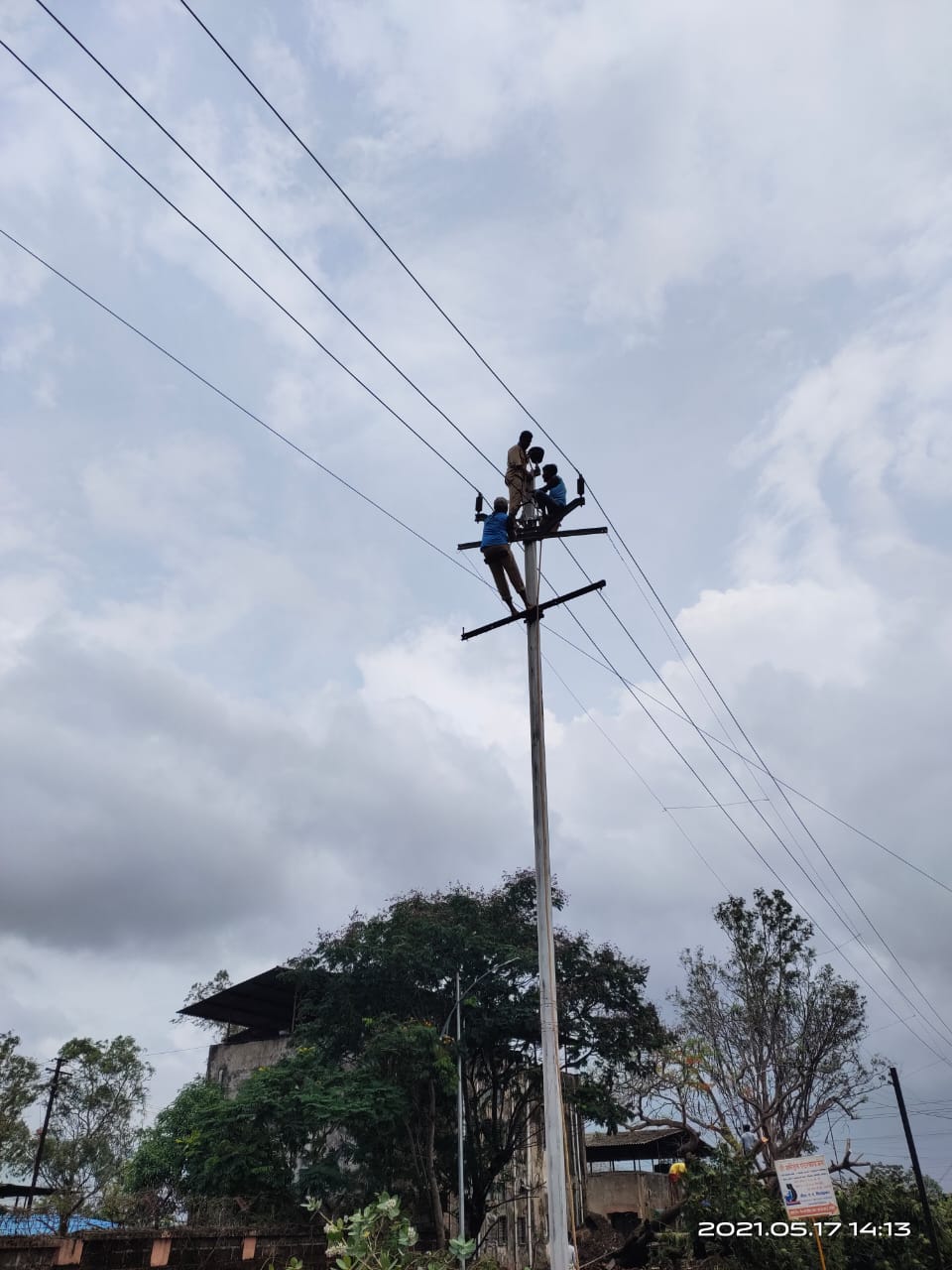 Power restoration work after Tautkae cyclone.