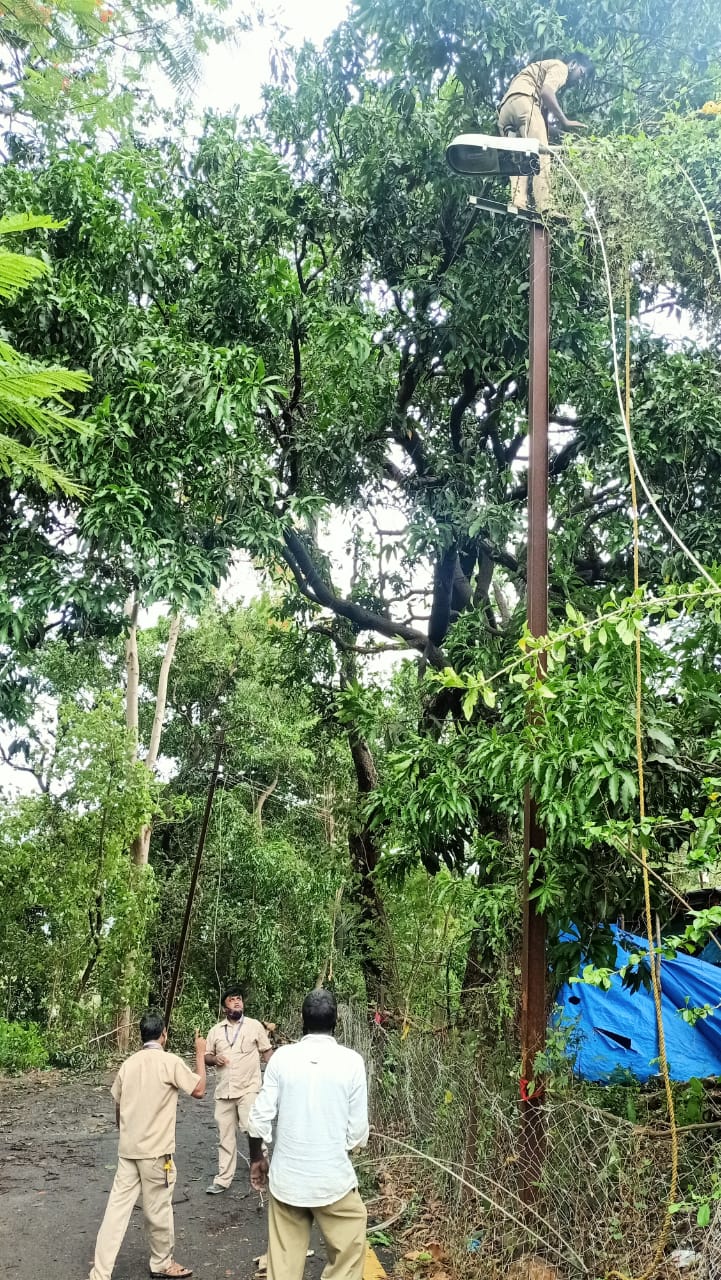 Power restoration work after Tautkae cyclone.