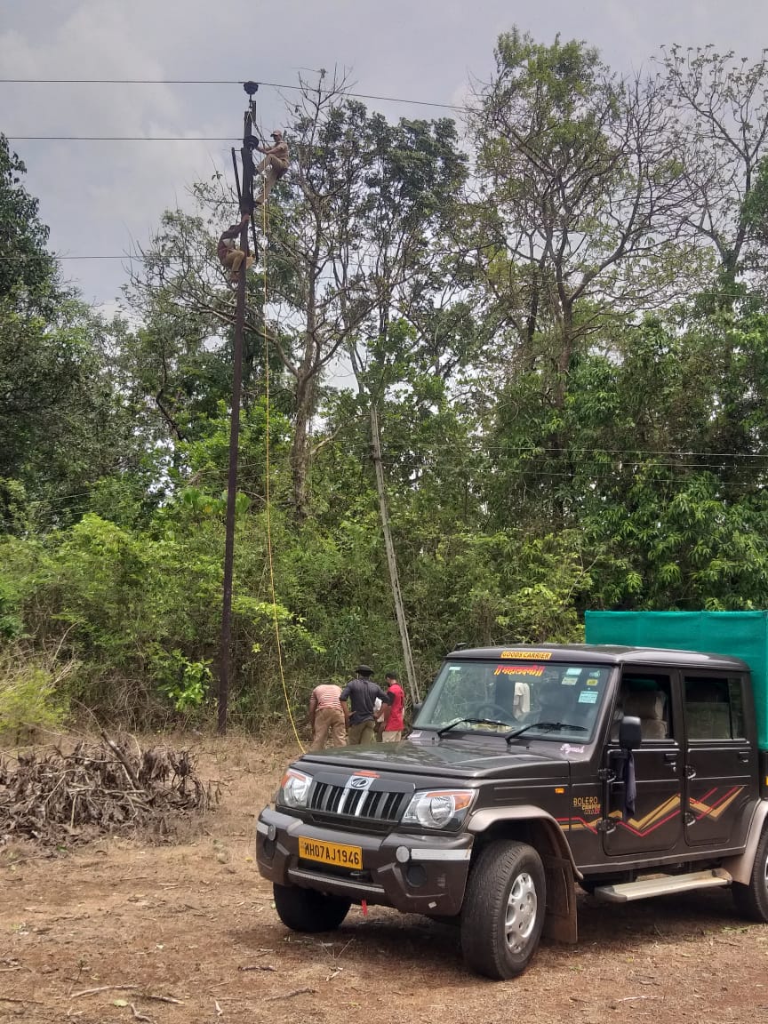 Power restoration work after Tautkae cyclone.