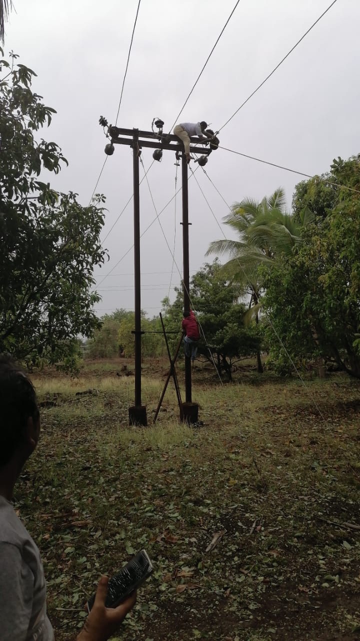 Power restoration work after Tautkae cyclone.