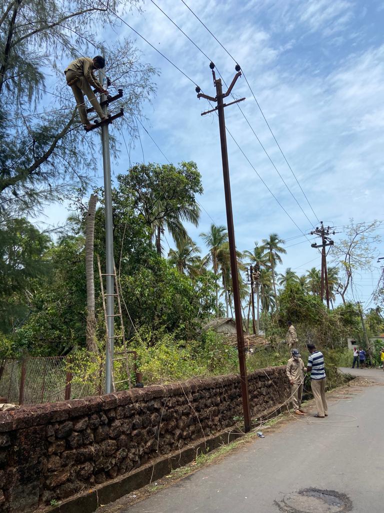 Power restoration work after Tautkae cyclone.