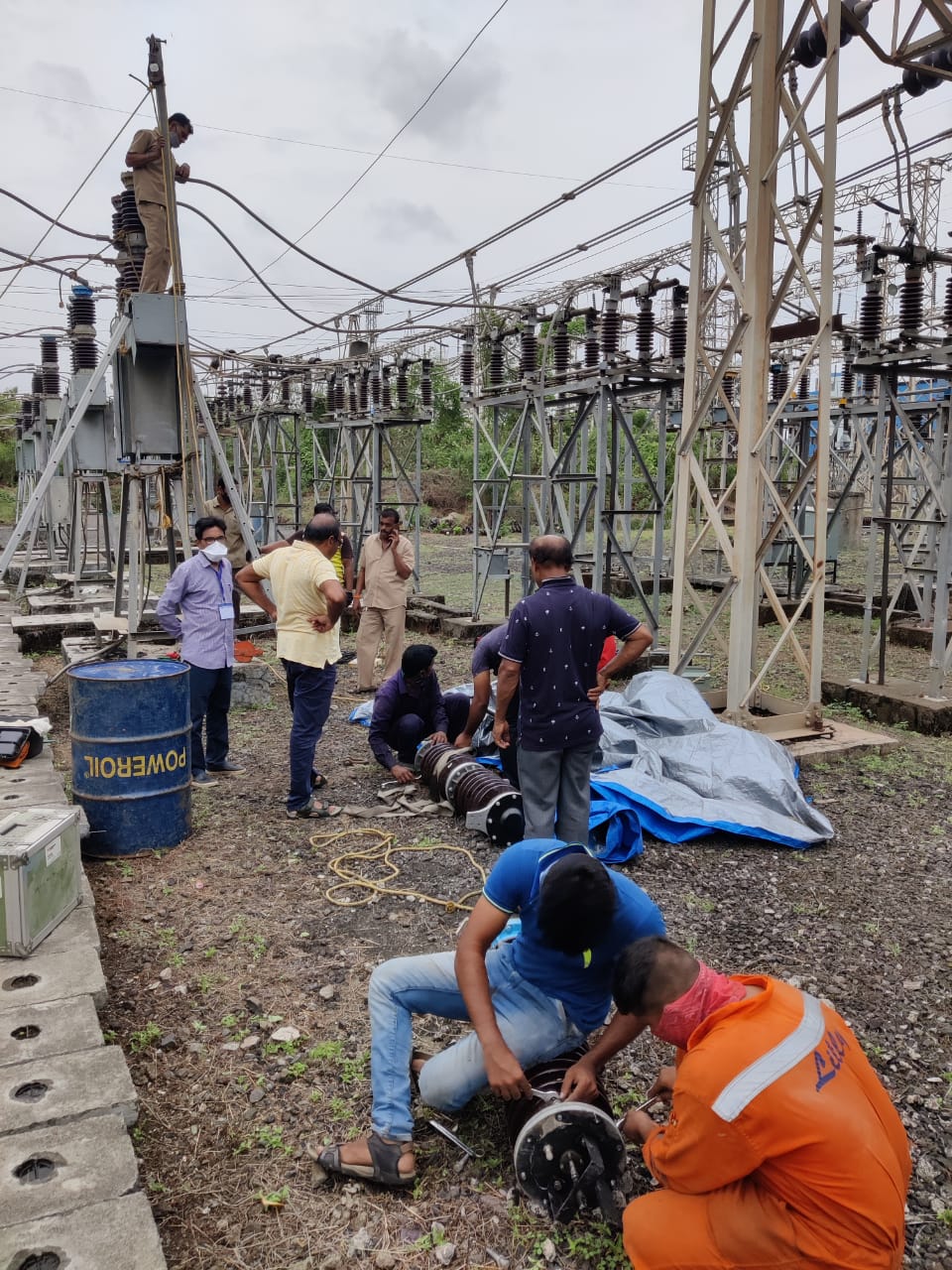 Power restoration work after Tautkae cyclone.