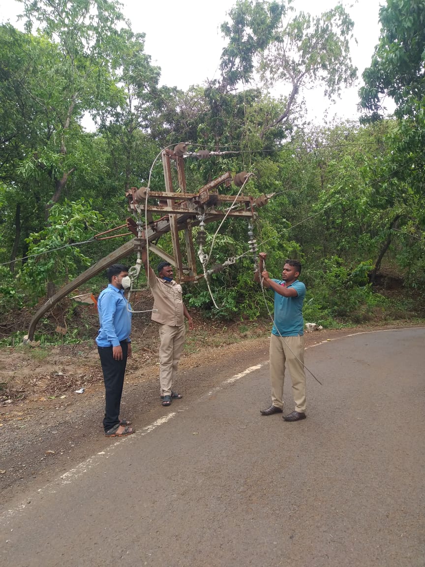 Power restoration work after Tautkae cyclone.