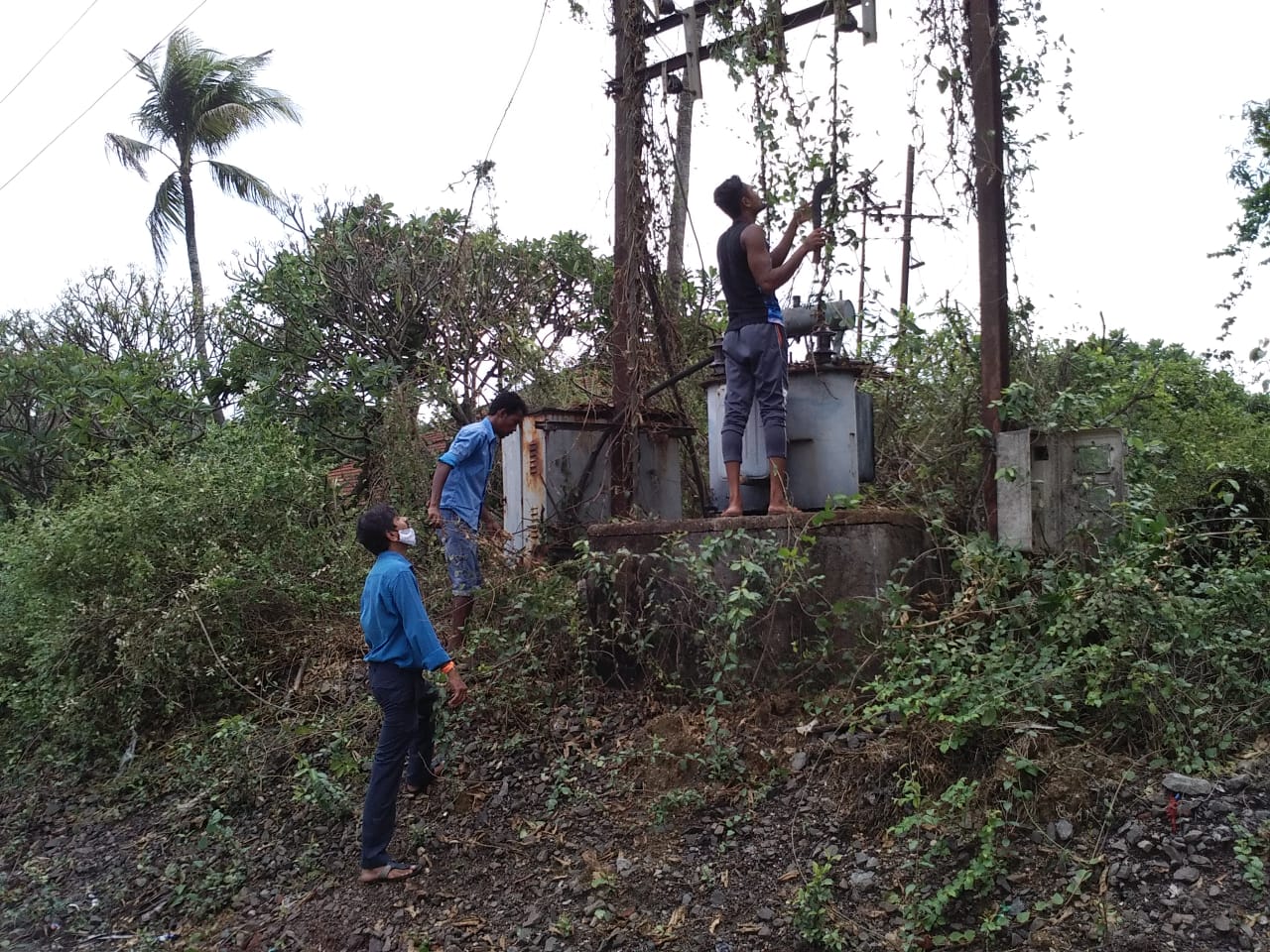 Power restoration work after Tautkae cyclone.