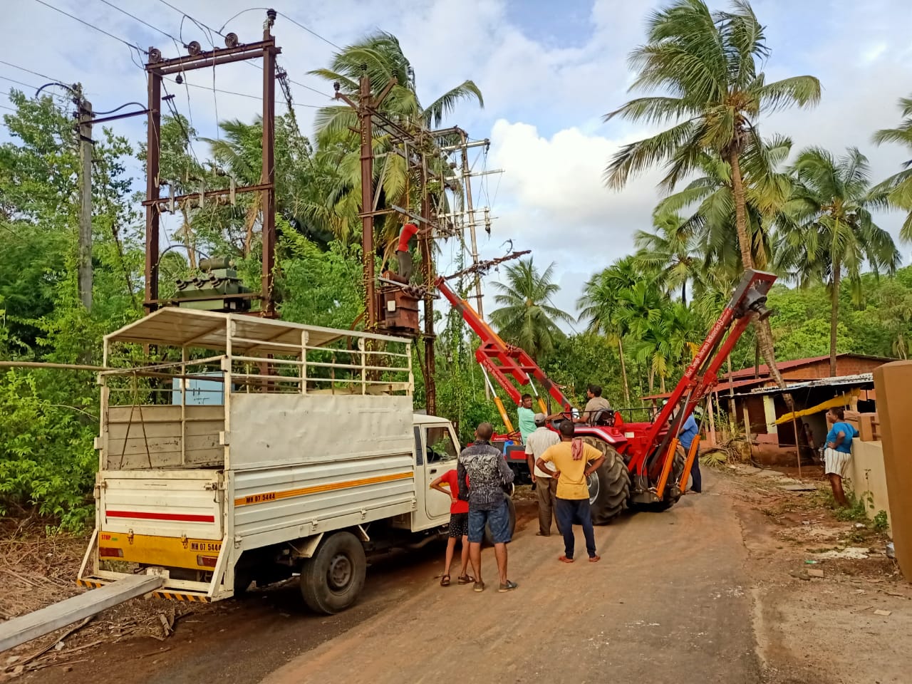 Power restoration work after Tautkae cyclone.