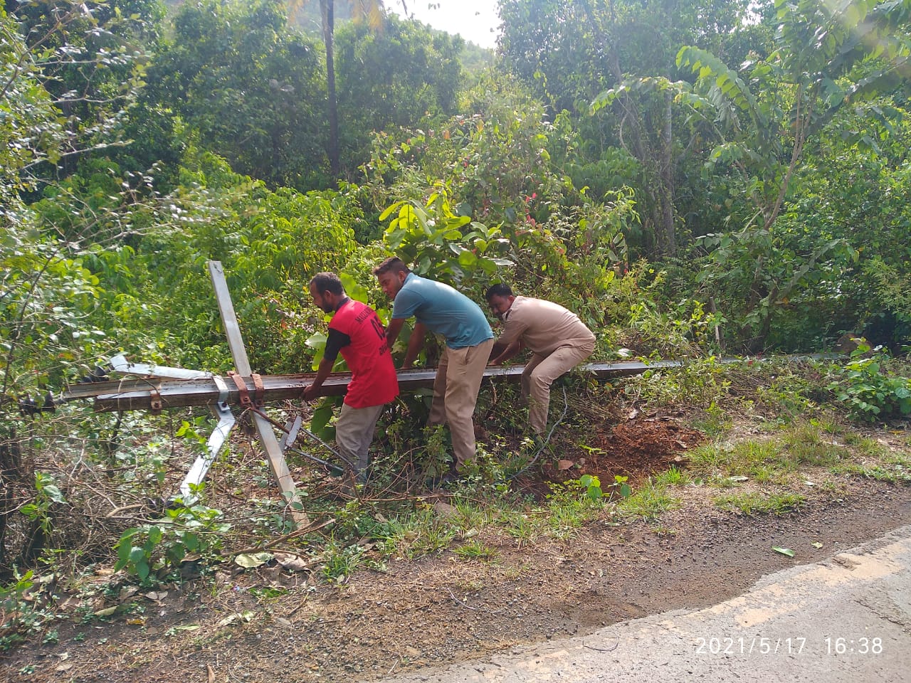 Power restoration work after Tautkae cyclone.