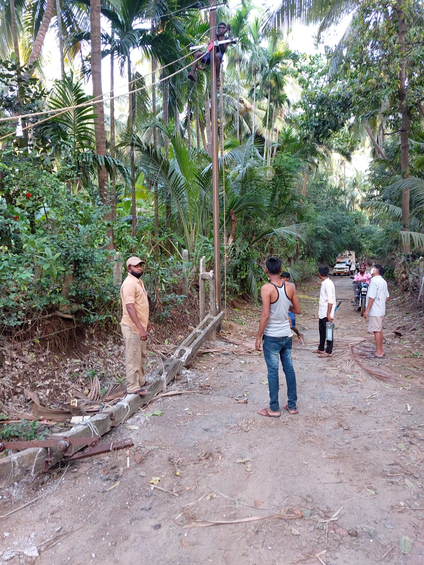 Power restoration work after Tautkae cyclone.