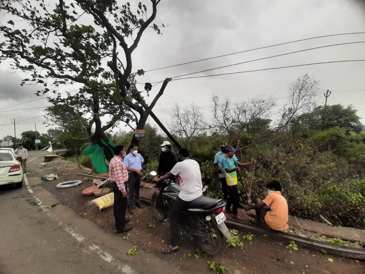 Power restoration work after Tautkae cyclone.